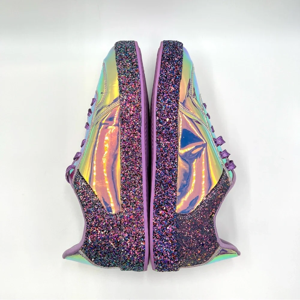 Roxy Rose‎ Size 7 Purple Iridescent Holographic Holo Glitter Sneakers Shoes